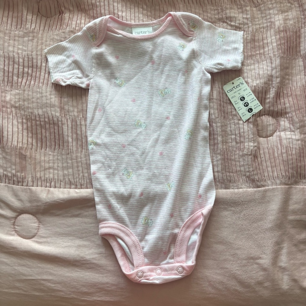 Carter's White and Pink Baby Bodysuit